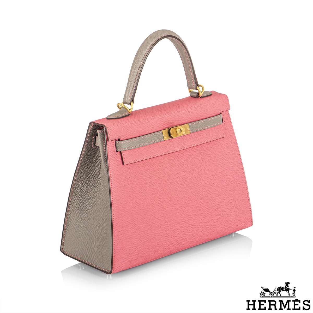 Hermès Horseshoe Stamp (HSS) Bicolor Gris Asphalte and Rose Azalee